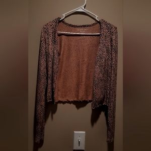 American Eagle soft cheetah-print lightweight sweater